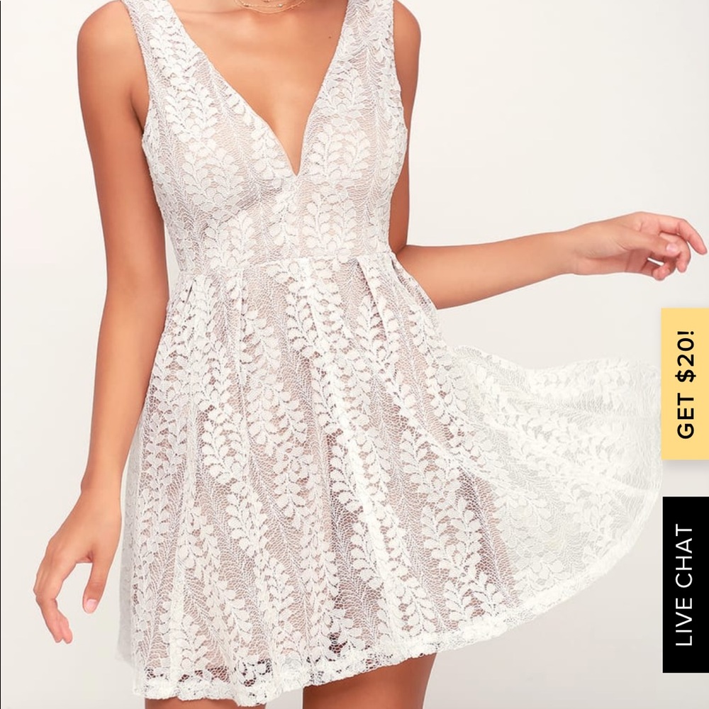 Lulu All of my heart white skater dress - Picture 2 of 3